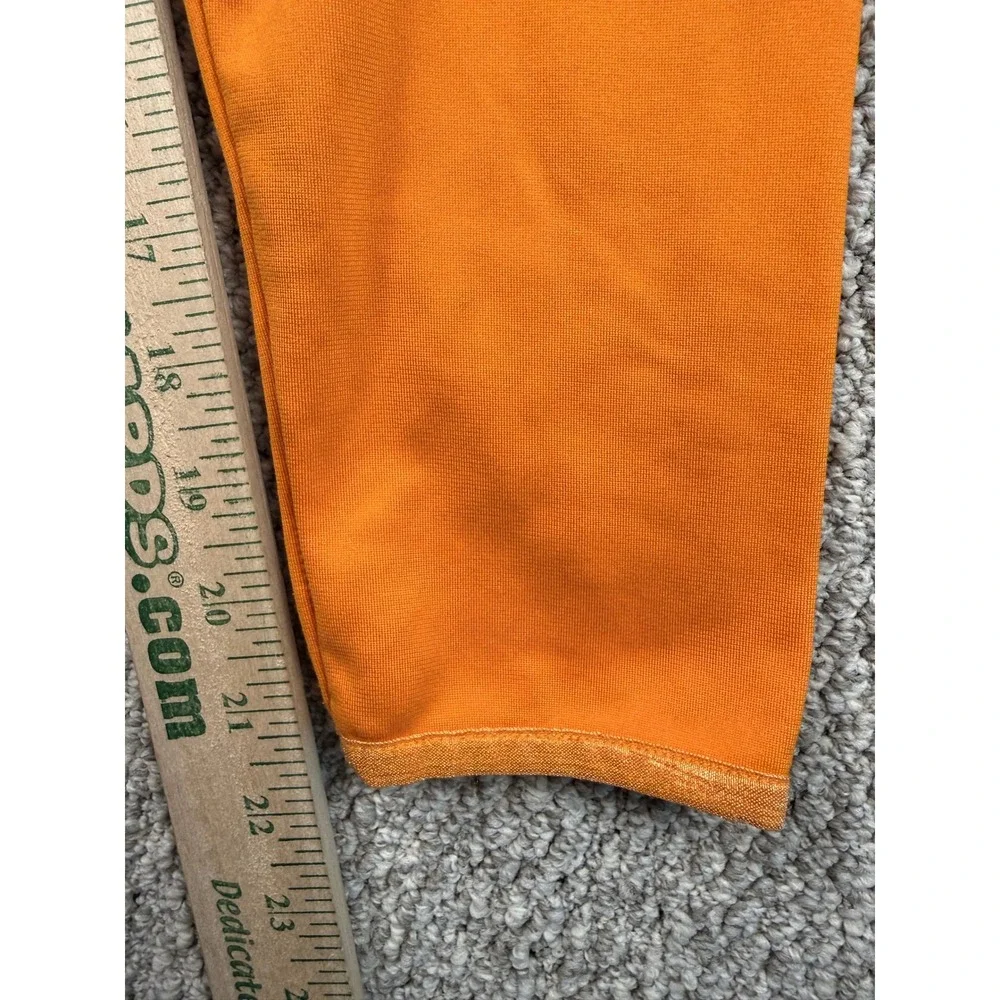 Adidas 1/4 Zip Pullover Shirt Large Orange White 3-Stripe Athletic Track Top L